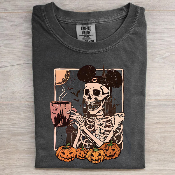 Halloween Skeleton Coffee T-shirt