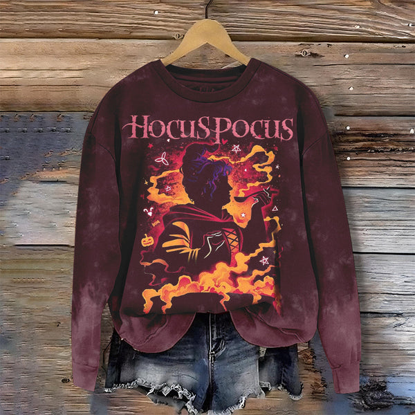 Hocus Pocus Halloween Sweatshirt DarkRed Tie-dye