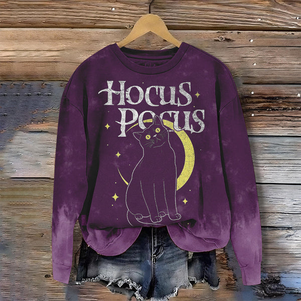 Hocus Pocus Halloween Sweatshirt Darkmagenta Tie-dye